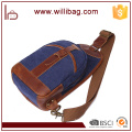 Vélo de plein air en cuir véritable Cross Body Men Chest Sling Sacs